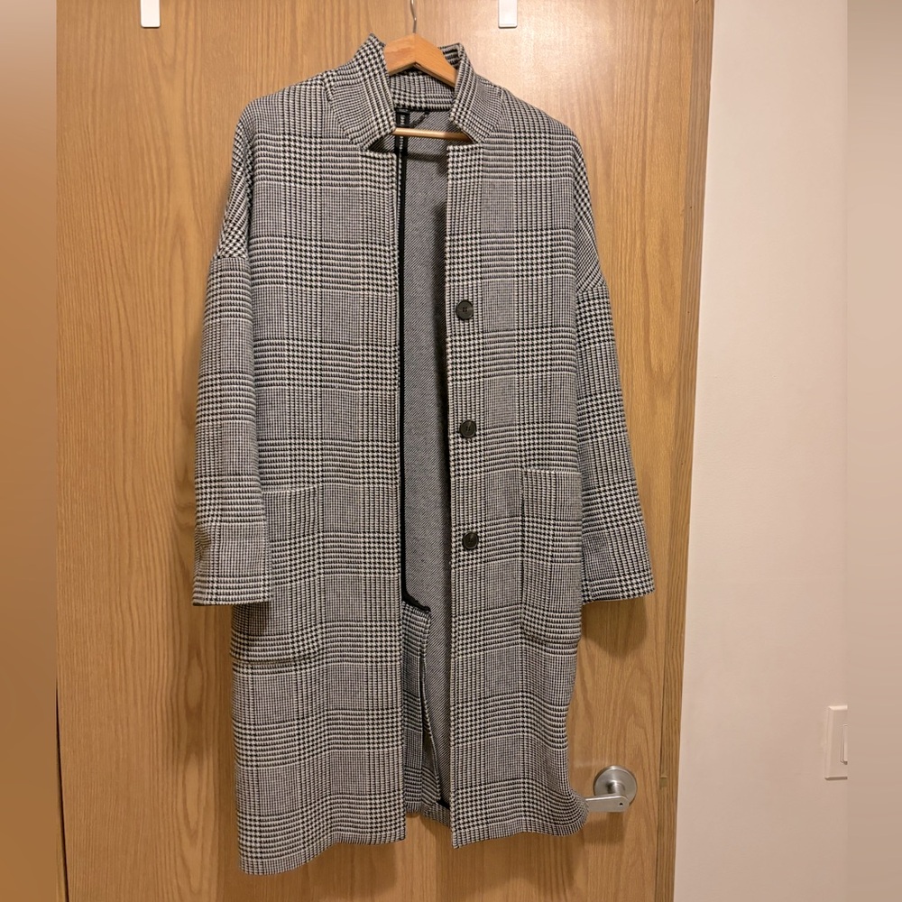 All Saints Teya Check Coat, S, Excellent Used Condition